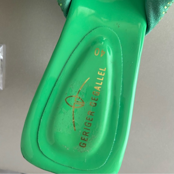 Green Crystal Embellished Heels - Picture 5 of 9